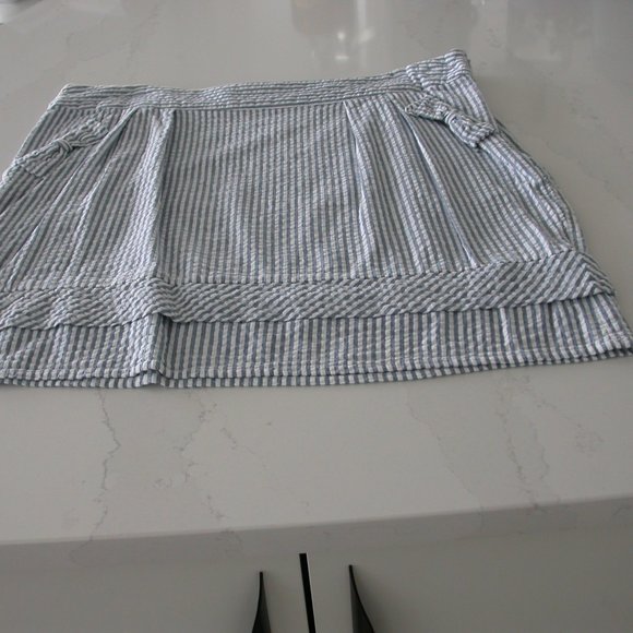 Blue and White Seersucker Skirt - Picture 3 of 4